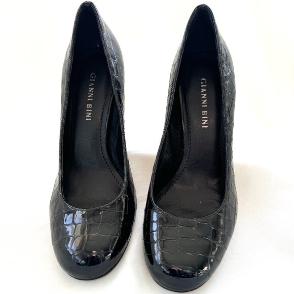 Gianni Bini | Patent Leather | Snake Print | Stilettos | Black | Size 6M - Picture 1 of 9